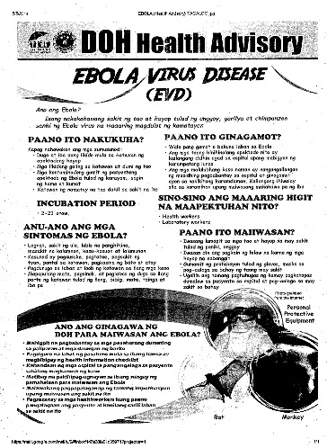 DOH Advisory on the Ebola Virus Disease 